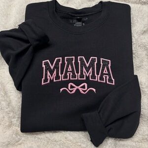 Mama Glitter Embroidered Sweater